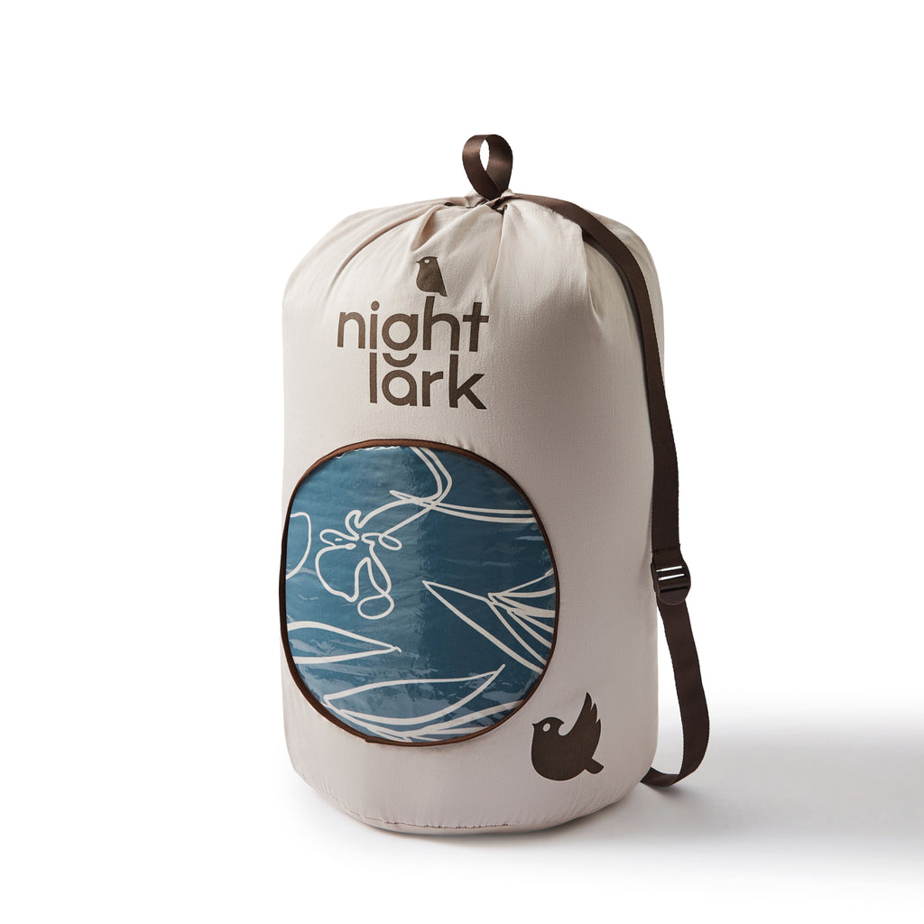 Night Lark/ Night Owl Monochrome Garden Coverless Duvet Teal Duffle Bag