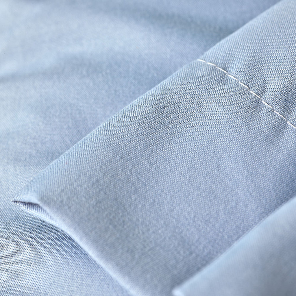 Night Lark/ Night Owl Plain Dye Pillowcase Pair Detail Blue