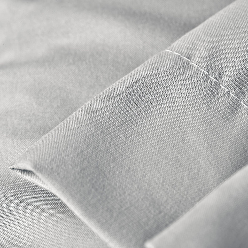 Night Lark/ Night Owl Plain Dye Pillowcase Pair Detail Grey