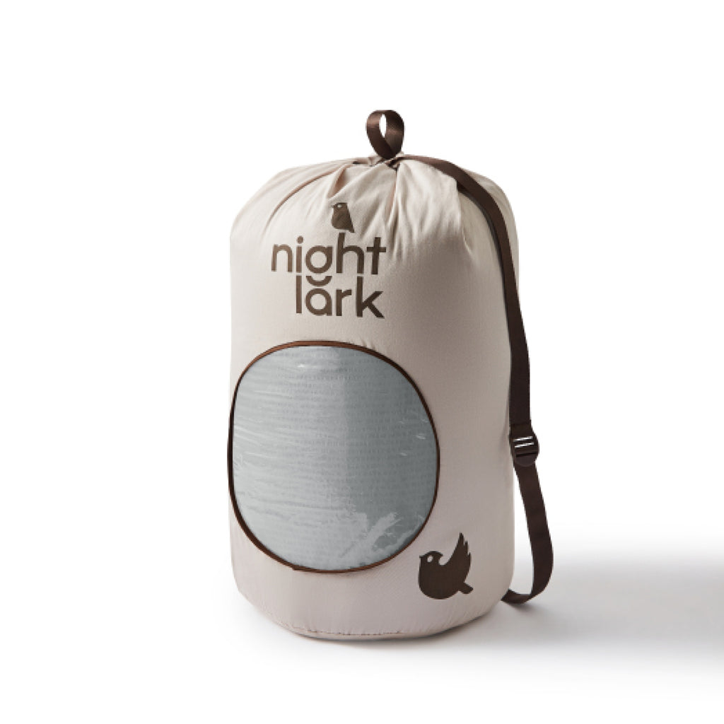 Night Lark / Night OwlNordic Mist Grey Seersucker Coverless Duvet in Duffle Bag