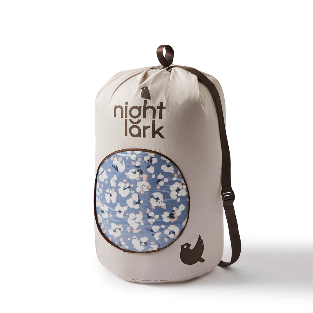 Night Lark/ Night Owl Wild Leopard Coverless Duvet Duffle Bag Sky Blue
