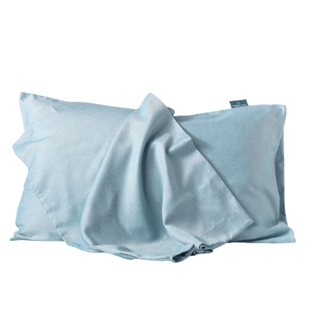 Night Owl Herringbone Collection Pillowcase Pair In Fjord Blue
