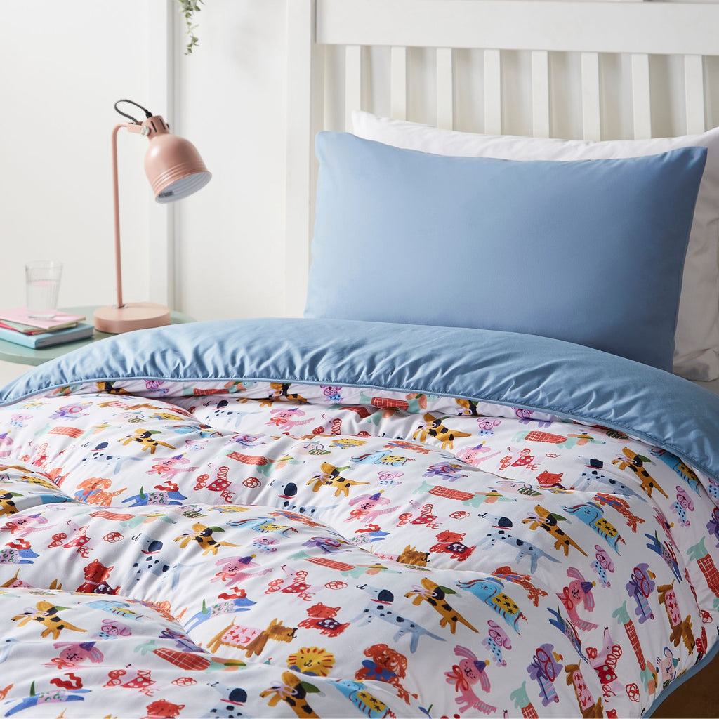 Night Lark® x Eleanor Bowmer Happy Dogs Coverless Duvet Set Lifestyle Close Up