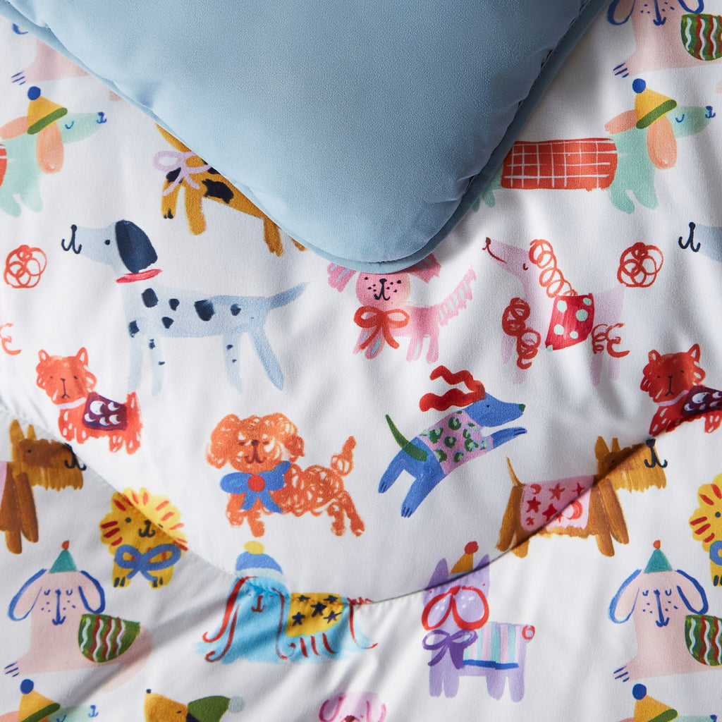 Night Lark® x Eleanor Bowmer Happy Dogs Coverless Duvet Set Close Up