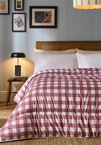 Night Lark® Gingham Burgundy Coverless Duvet Set
