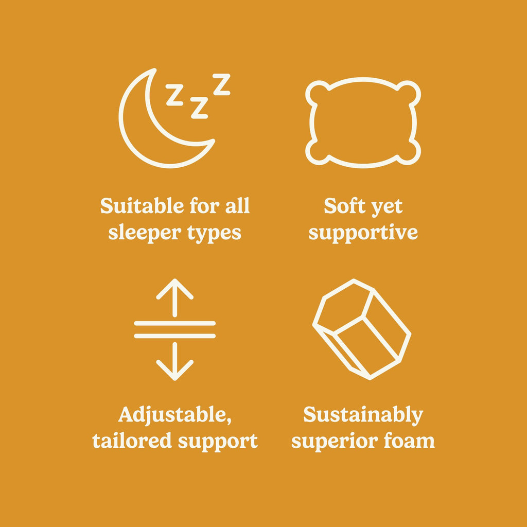FBC The Adjustable HoneyFoam Pillow Info graphic
