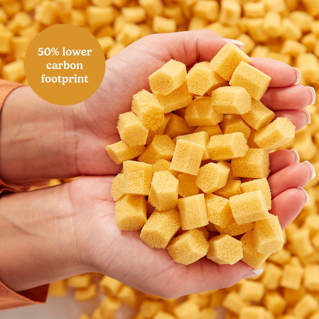 FBC The Adjustable HoneyFoam Pillow Yellow Cube Close up