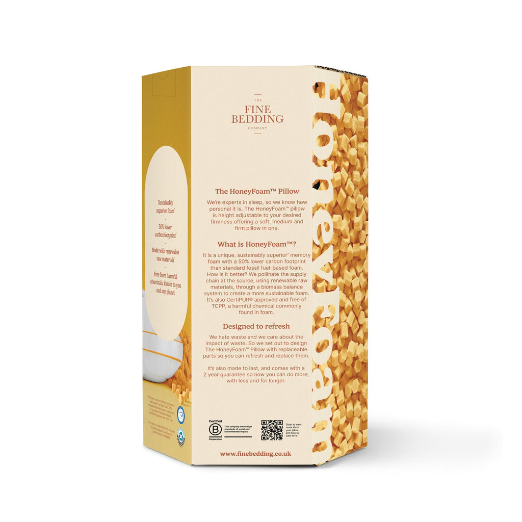 The Adjustable HoneyFoam Pillow package front