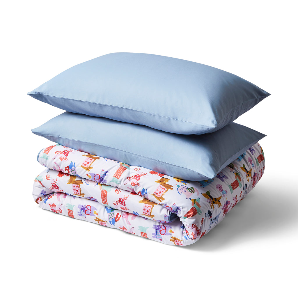 Night Lark® x Eleanor Bowmer Happy Dogs Coverless Duvet Set Double