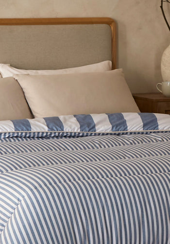 Night Lark® Reversible Herringbone Stripes Coverless Duvet Set