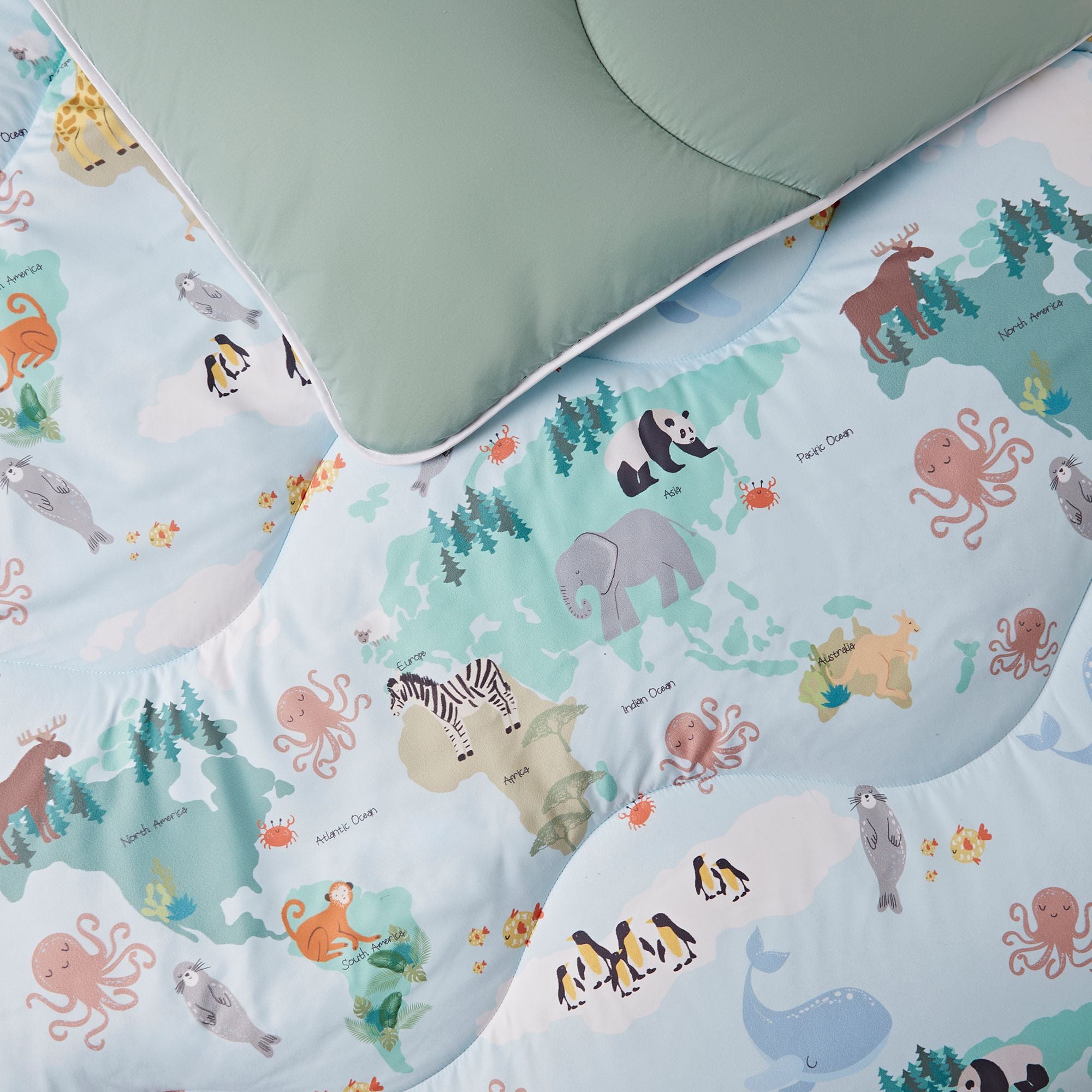 Buy the Night Lark Junior Animal Atlas Children's Coverless Duvet & Pillowcase Set