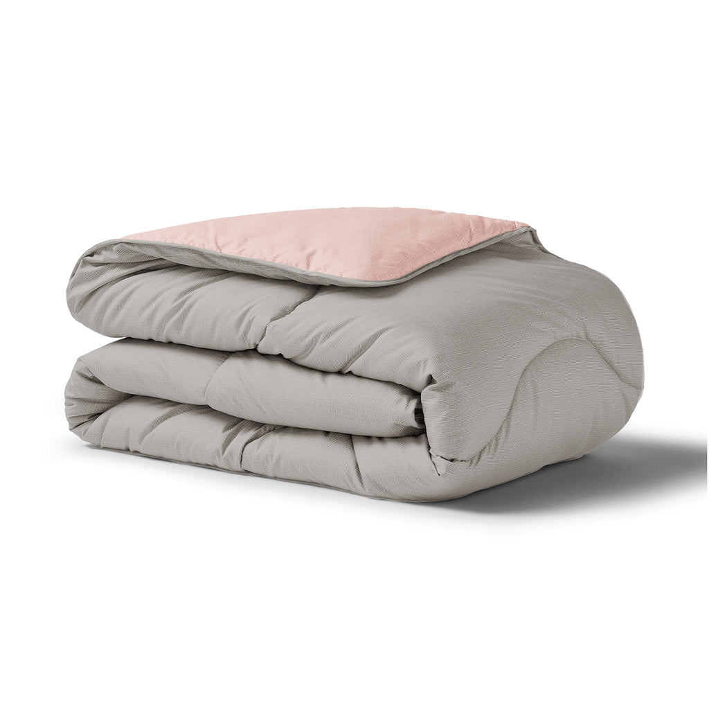 Night Lark® Reversible Dusky Rose and Nordic Mist Grey Coverless Duvet Folded up