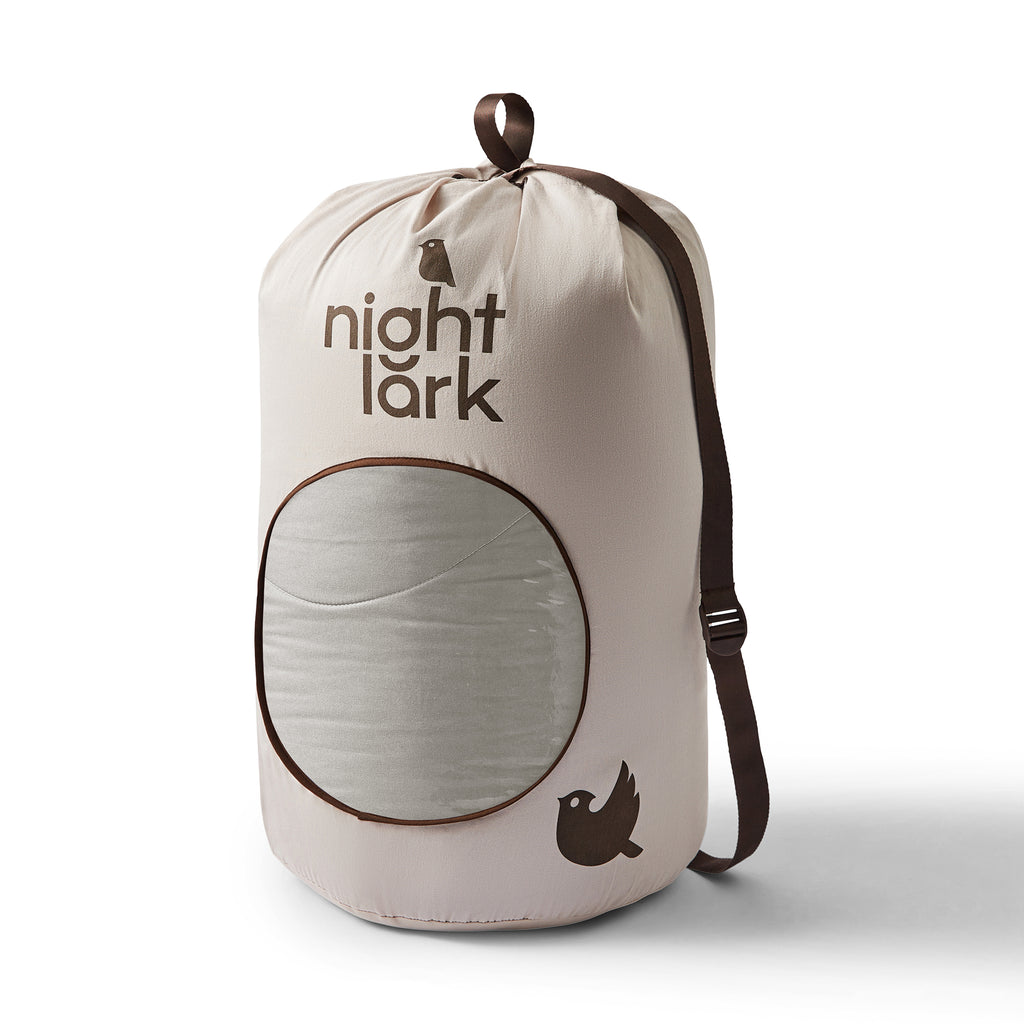 Night Lark® Reversible Dusky Rose and Nordic Mist Grey Coverless Duvet Duffle Bag
