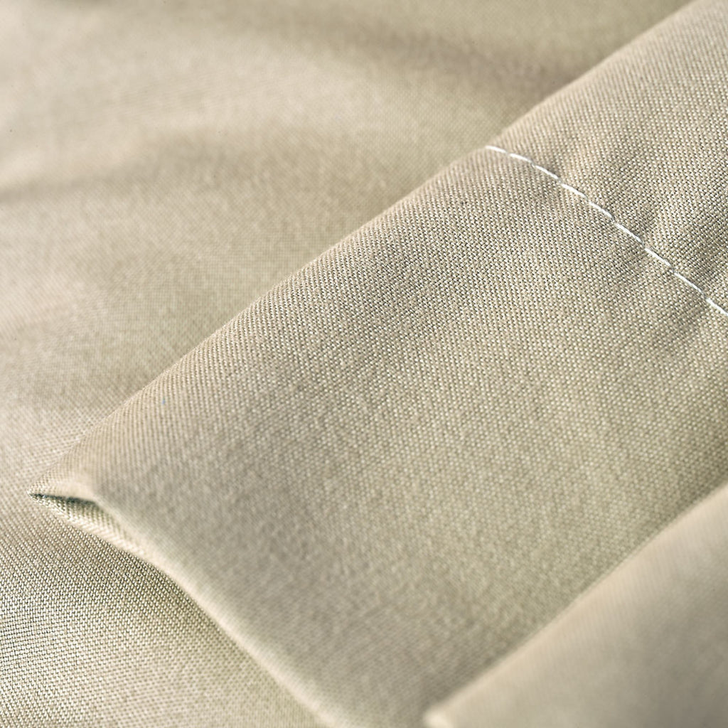 Night Lark/ Night Owl Plain Dye Pillowcase Pair Detail Warm Sand