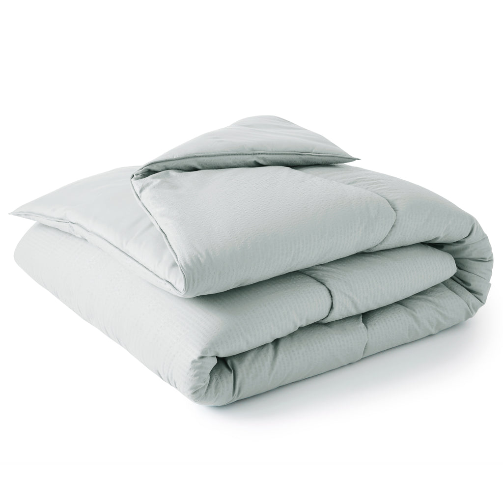 Night Lark/ Night Owl Nordic Mist Grey Seersucker Coverless Duvet Bedding