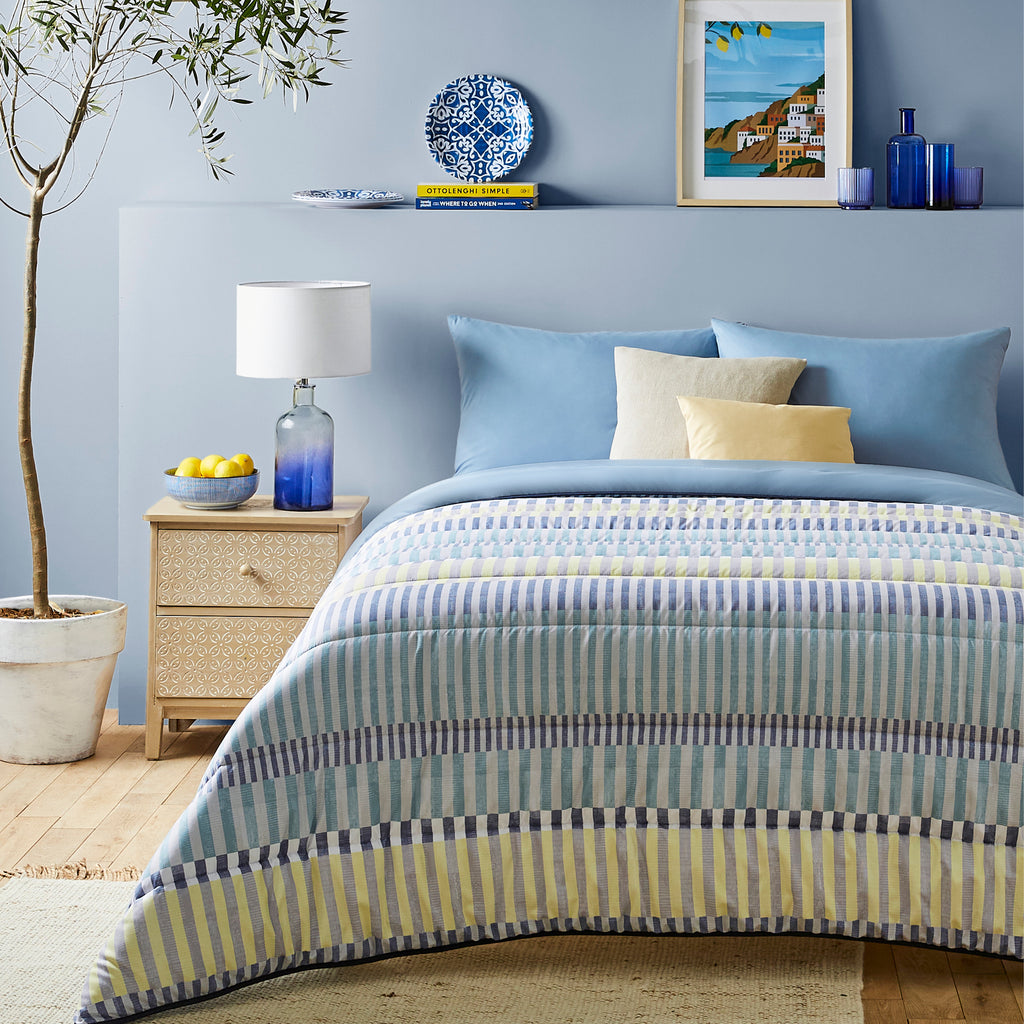 Night Lark Striped Shores Coverless Duvet Home Style