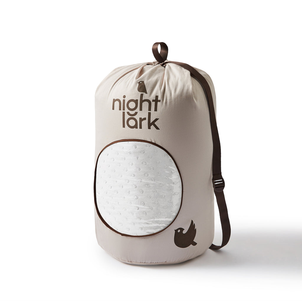 Night Lark Tufted Dots White Coverless Duvet Bedding in Duffle Bag