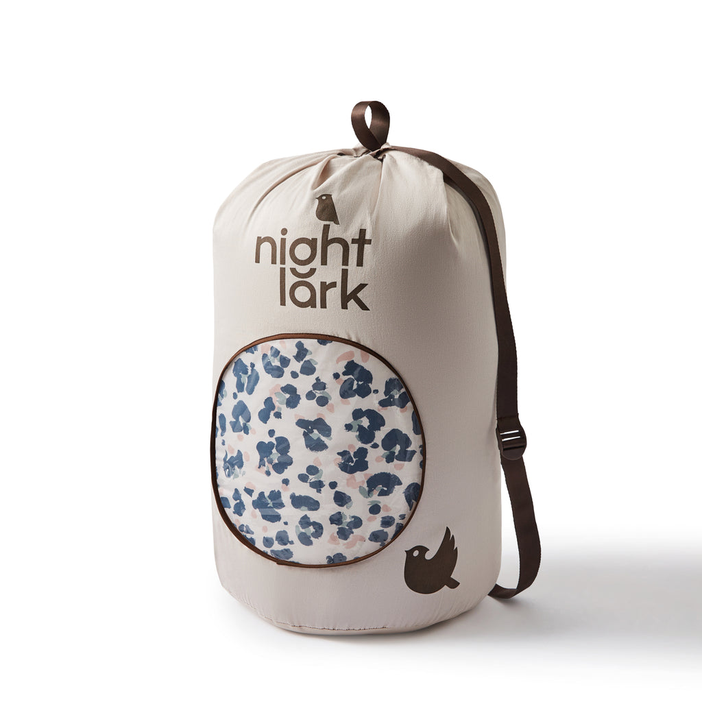 Night Lark/ Night Owl Wild Leopard Coverless Duvet Duffle Bag Warm Stone