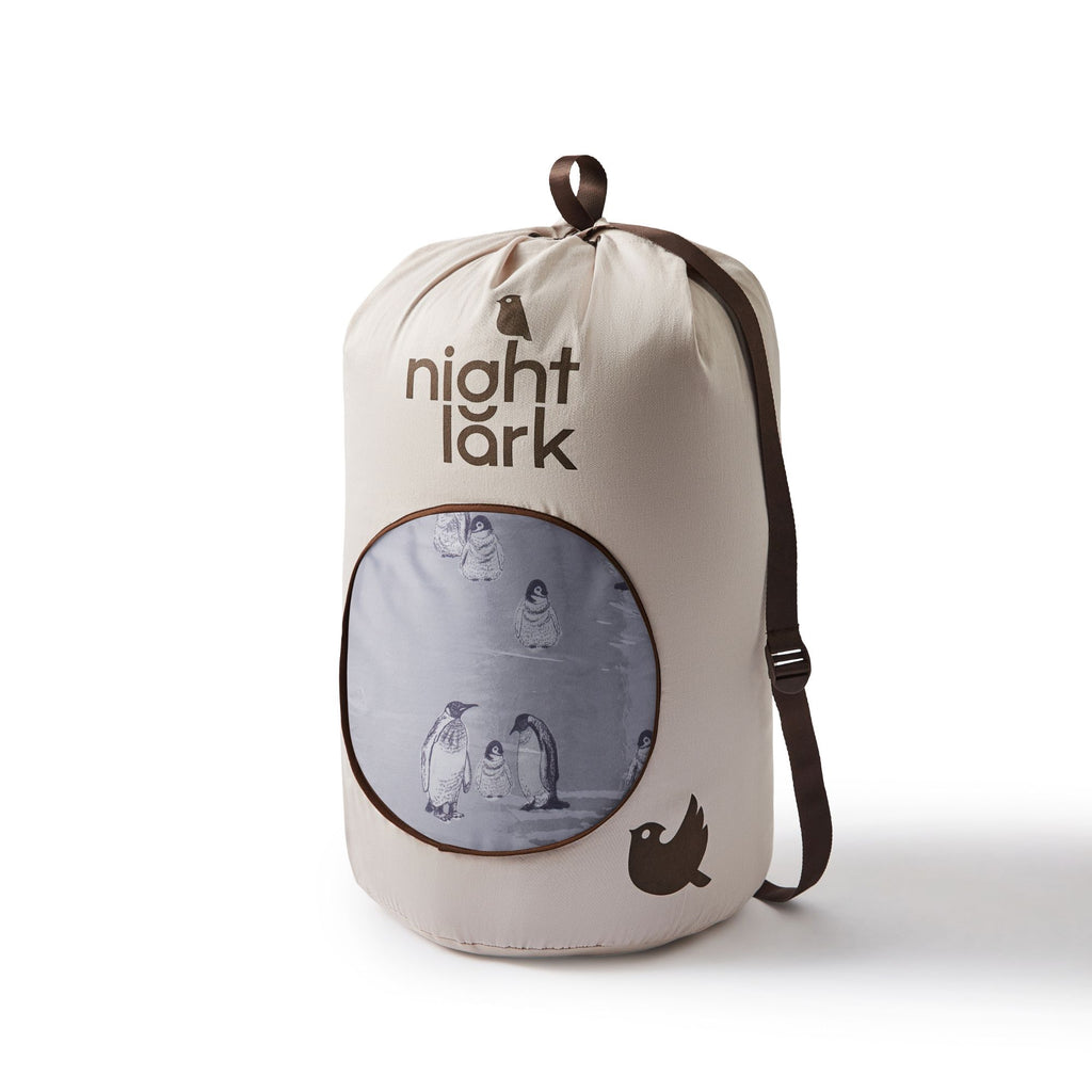 Night Lark®  Cosy Sherpa Throw Winter Penguins duffle bag