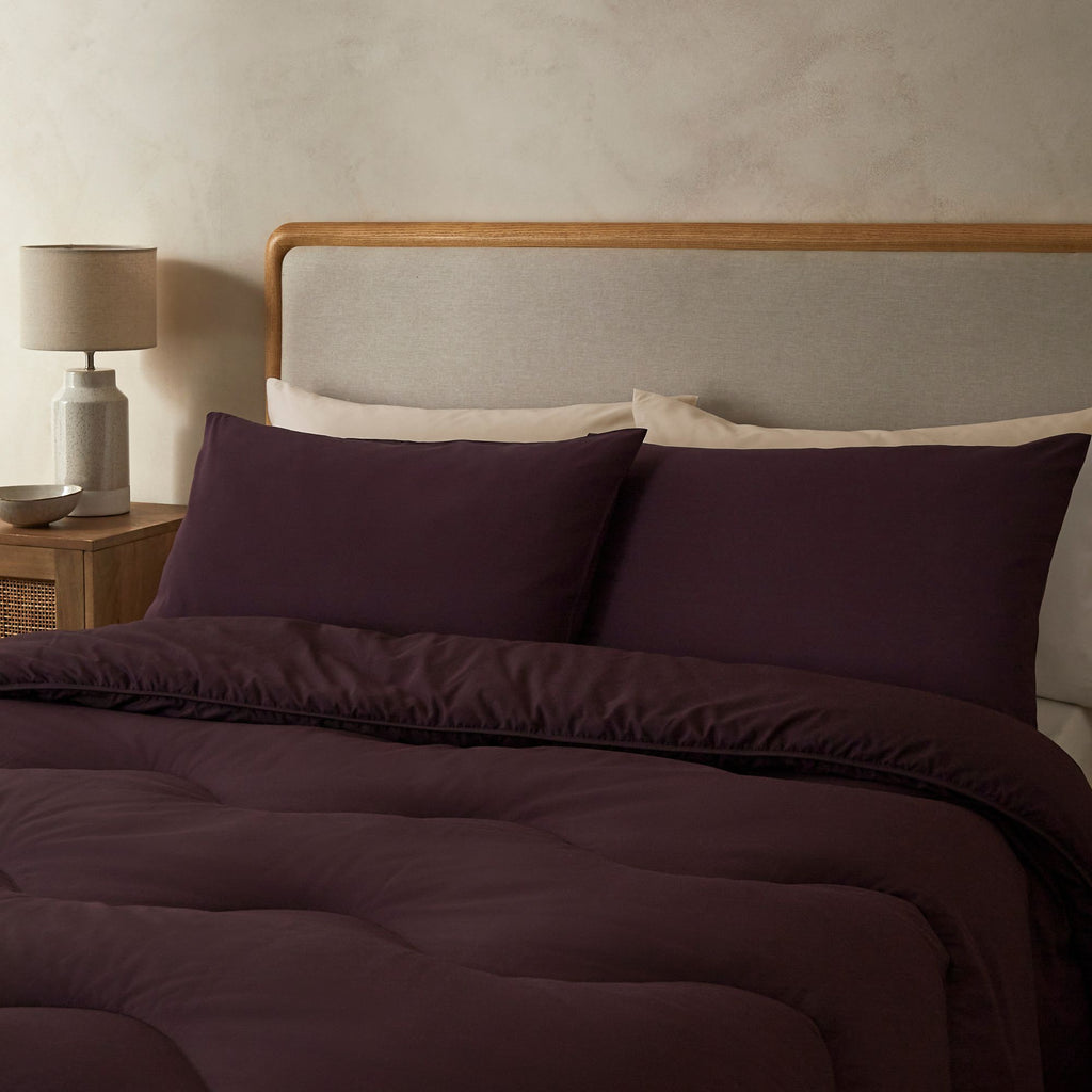 Night Lark® Plain Dye Mulberry Bliss Coverless Duvet Set Close Up
