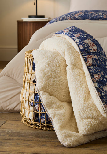 Night Lark® Woodland Creatures Sherpa Throw - Indigo