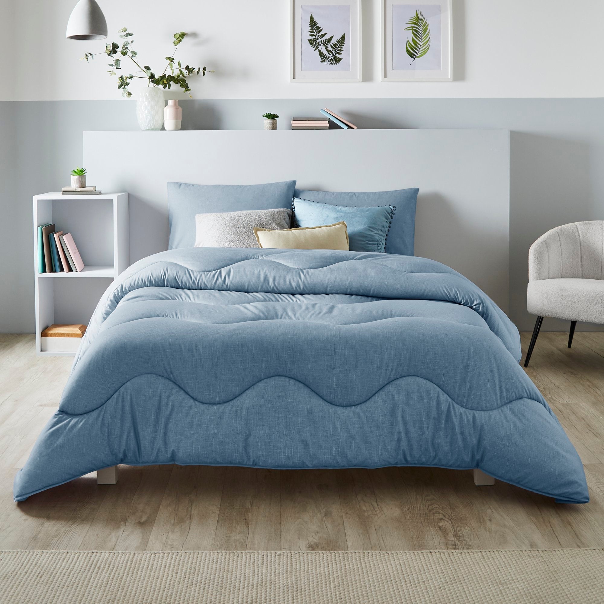 Buy the Night Lark & Night Owl Linen Print Coverless Duvet