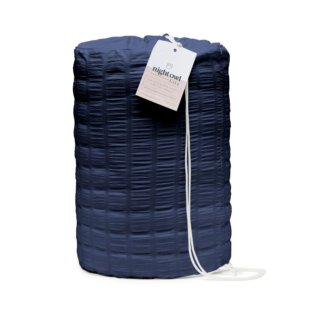 Night Owl® Wide Seersucker Coverless Duvet In Navy Blue