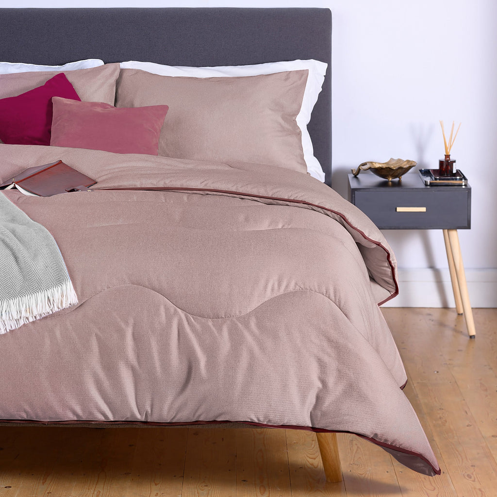 Night Owl Herringbone Collection Coverless Duvet In Mulberry