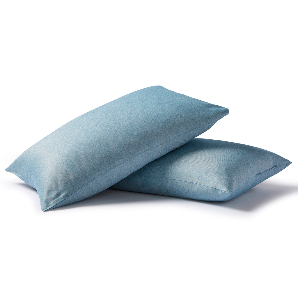 Night Owl Herringbone Collection Pillowcase Pair In Fjord Blue