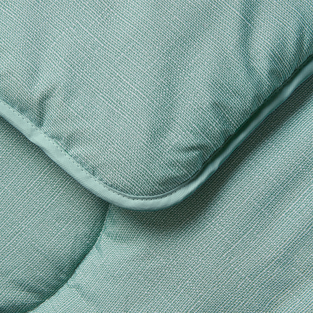 Night Lark/ Night Owl  Linen Print Coverless Duvet in Seagrass Green