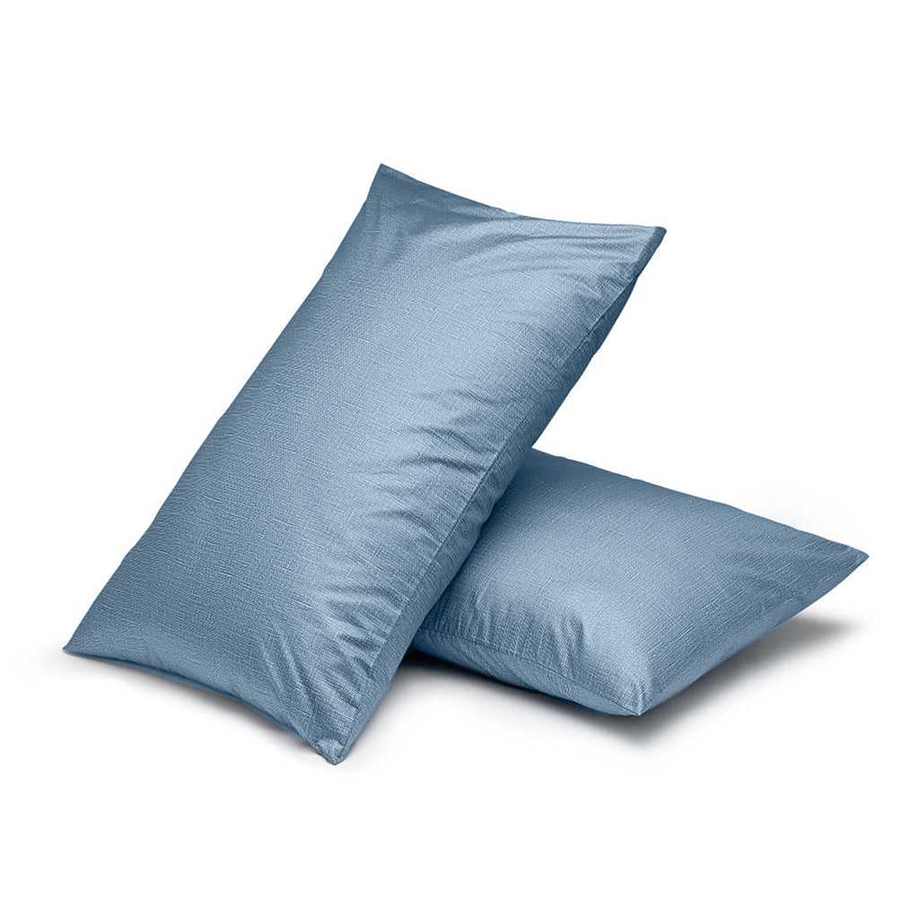 Night Lark/ Night Owl   Linen Collection Pillowcases in  Twilight Blue