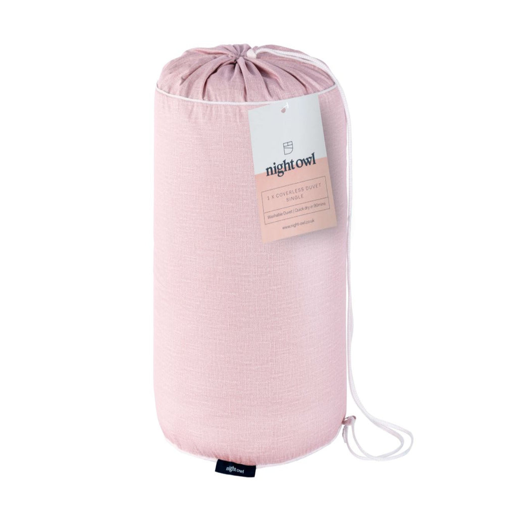 Night Owl Coverless Duvet in Dusk Pink