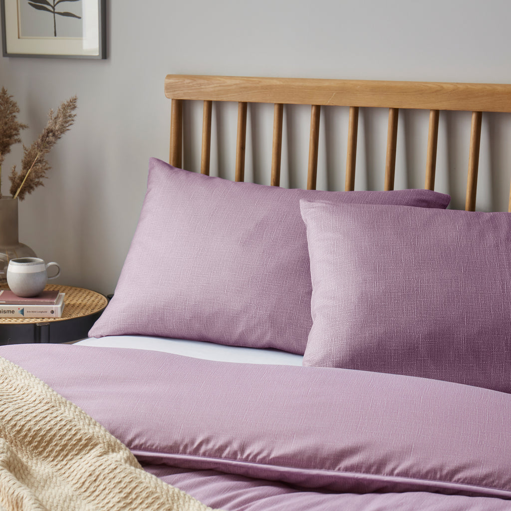Night Lark / Night Owl Linen Collection Pillowcases in Lilac Bloom