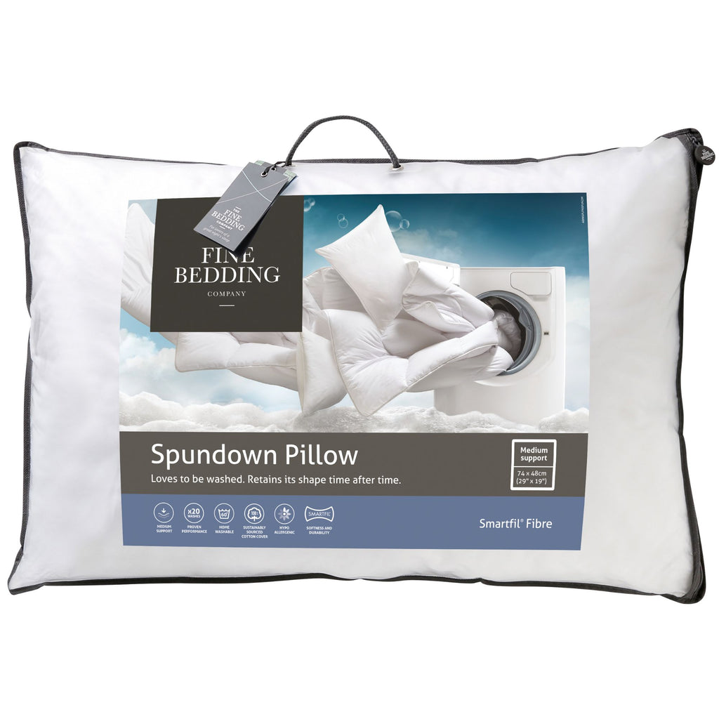 Spundown washable firm pillow packed